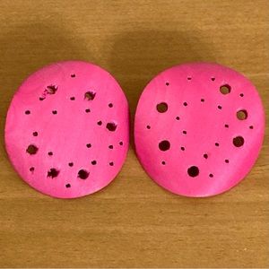 Hot Pink 80s Medallion Post Earrings